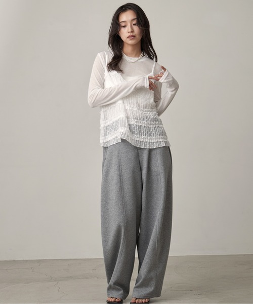 OFROOM tシャツ Dot Cami Sheer Shirt Set｜ドットキャミシアーシャツ