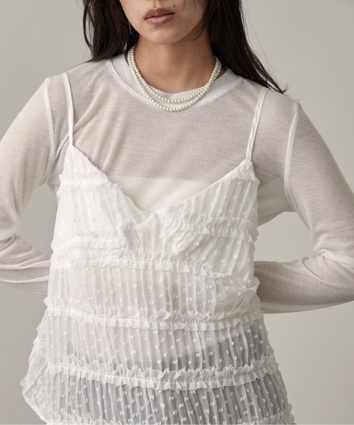 OFROOM tシャツ Dot Cami Sheer Shirt Set｜ドットキャミシアーシャツ
