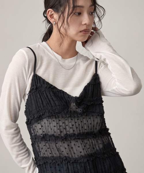 OFROOM tシャツ Dot Cami Sheer Shirt Set｜ドットキャミシアーシャツ