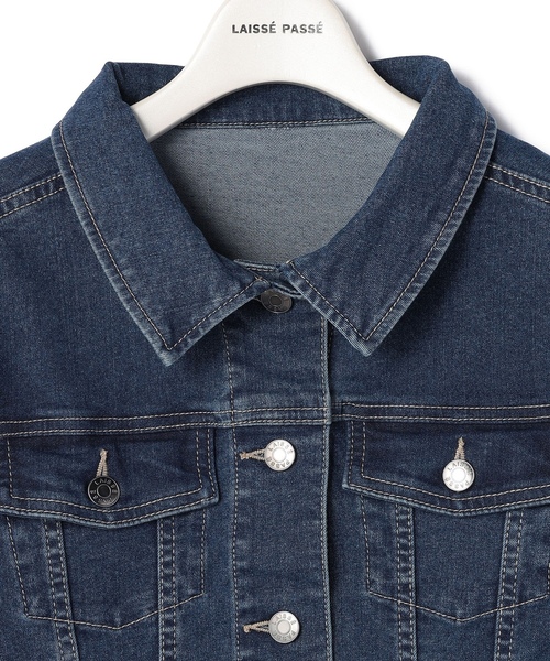 「LAISSE PASSE」 デニムジャケット SMALL ダークブルー レディース_画像9