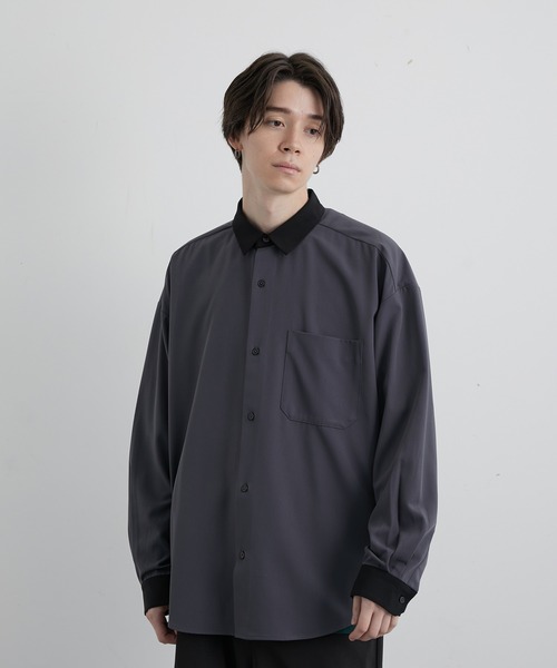 「JUNRED」 長袖シャツ L チャコールグレー メンズ_画像2