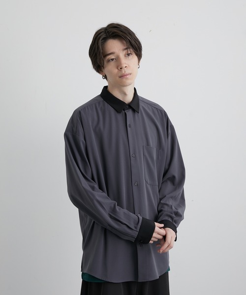 「JUNRED」 長袖シャツ L チャコールグレー メンズ_画像3