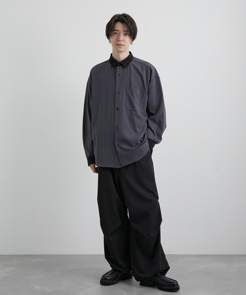 「JUNRED」 長袖シャツ L チャコールグレー メンズ_画像8