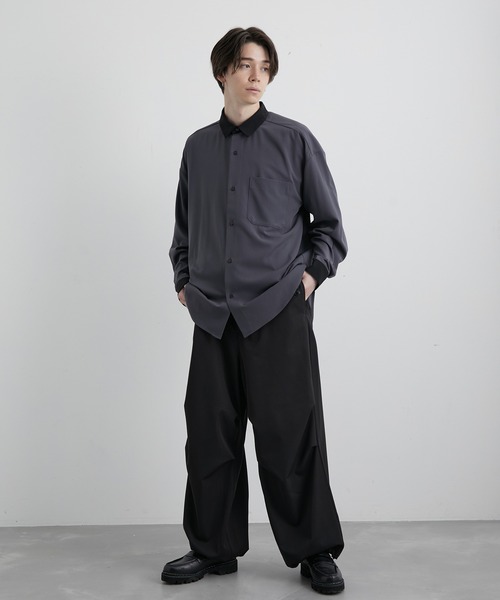「JUNRED」 長袖シャツ L チャコールグレー メンズ_画像9