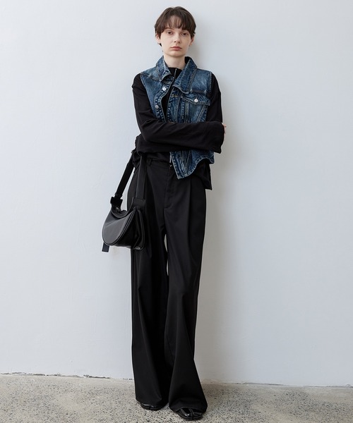 「tageechita」 スラックス M ブラック レディース_画像8