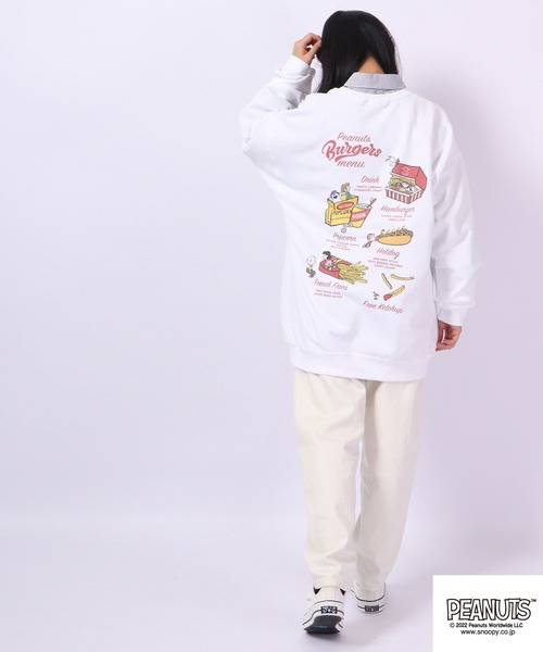 「PEANUTS」 スウェットカットソー M ホワイト レディース_画像4