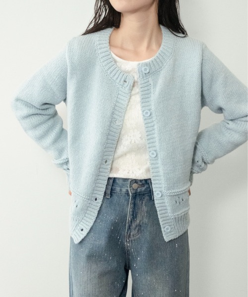 「on:nue」 カーディガン FREE スカイブルー レディース_画像9