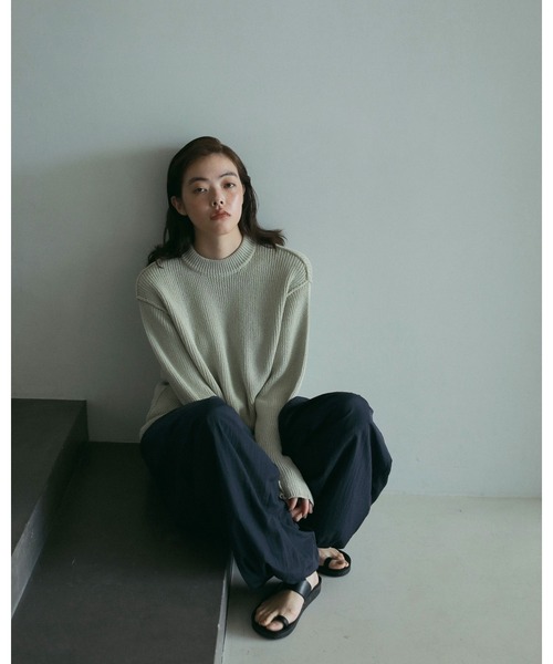 「anuke」 イージーパンツ 36inch ネイビー レディース_画像7