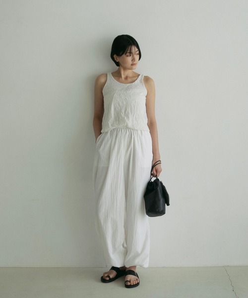 「anuke」 イージーパンツ 36inch ネイビー レディース_画像8