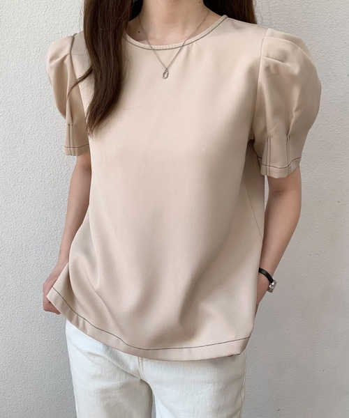 「ABITOKYO」 半袖ブラウス M ベージュ レディース_画像9