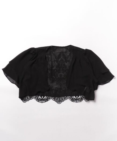 カーディガン BACK刺繍レース　シフォンボレロ レディース