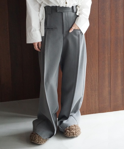 chuclla スラックス パンツ ワイドフレア ボリュームスラックス
