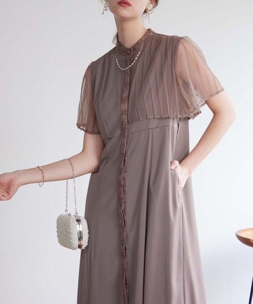 美品 ドリードール ケープアシメデザインドレス 結婚式 ジャガード Mサイズ 美品 ドリードール ケープアシメデザインドレス 結婚式