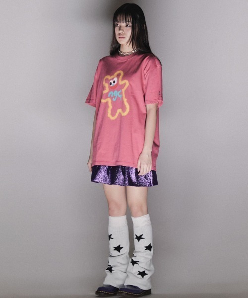 人気☆NICE GHOST CLUB ☆SPRAY PRINT T-SHIRT NICE GHOST CLUB tシャツ A'GEM/9 × .kom「NICE CLUB/ナイス