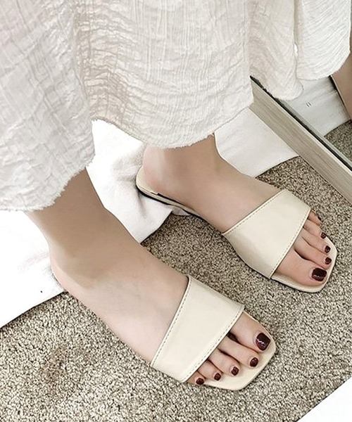 Dewlily サンダル フラットミュールサンダル レディース : ZOZOTOWN