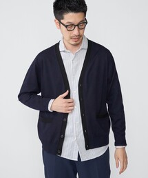 カーディガン SHIPS:「手洗い可能」ICE WOOL カラーパネル Vネック ニット カーディガン メンズ｜ZOZOTOWN Yahoo!店