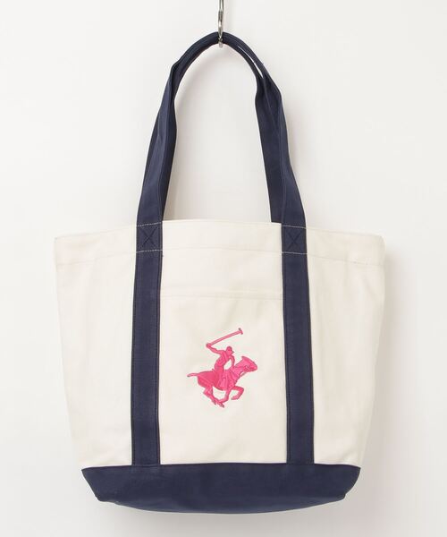 BEVERLY HILLS POLO CLUB トートバッグ H1008N NV/NV/WH Amazon | [ビバリーヒルズポロクラブ] トートバッグ キャンバス