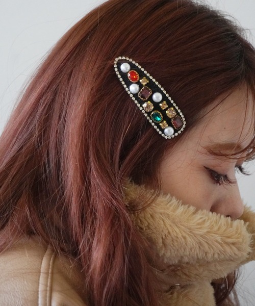 ビジュー装飾のヘアクリップ Port（ポート） ヘアクリップ 「 」 レトロ ビジュー ヘアクリップ