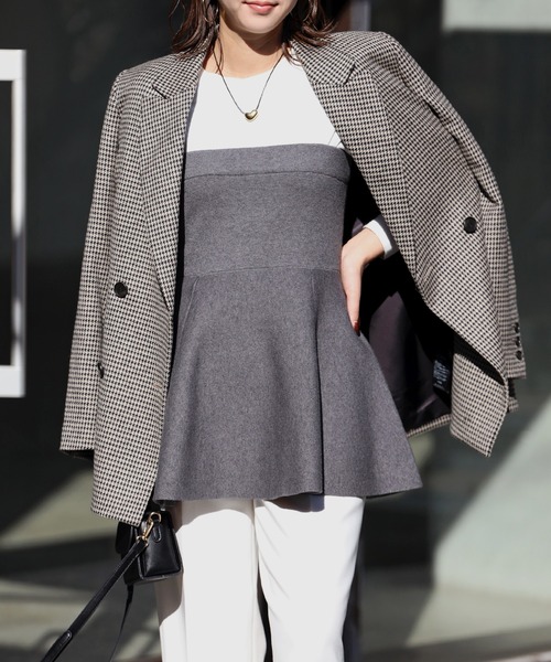 ベスト ジレ ペプラムベアトップ レディース