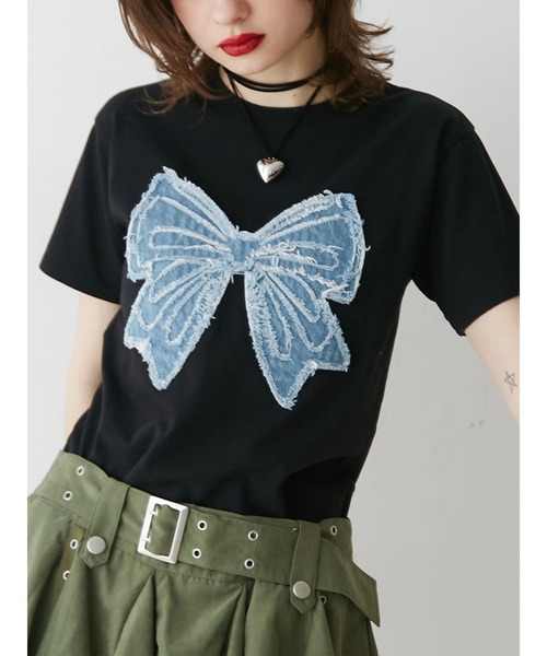 jouetie（ジュエティ） tシャツ 半袖 リボンモチーフTシャツ 