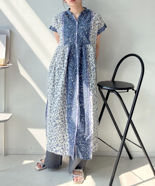 美品【アズノウアズオオラカ】花柄 　ロングワンピース サイズ1 　ゆったり 楽天市場】【大きいサイズ】ステッチングフラワーOP