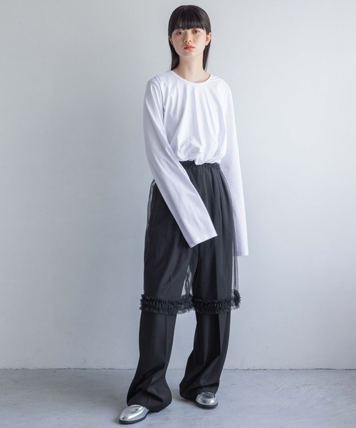 MIYAO チュールパンツ Tulle skirt pants / Black / チュールスカートパンツ | シープ