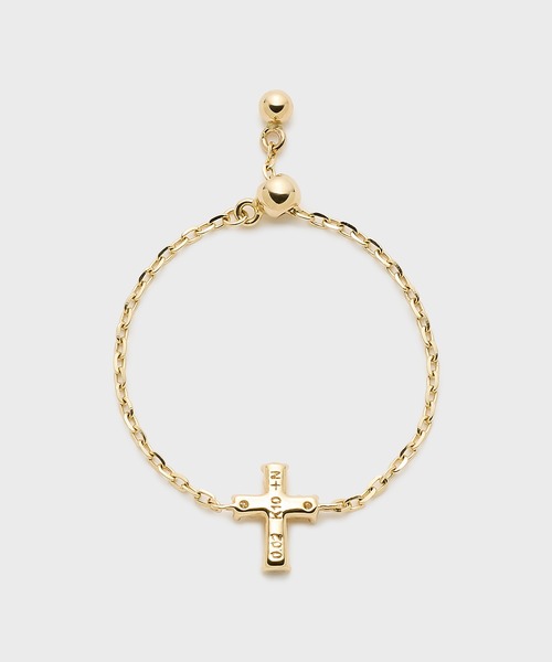 指輪 リング 「Tiny Motif」K10ダイヤモンドクロスチェーンリング（0.02ct） レディースの画像