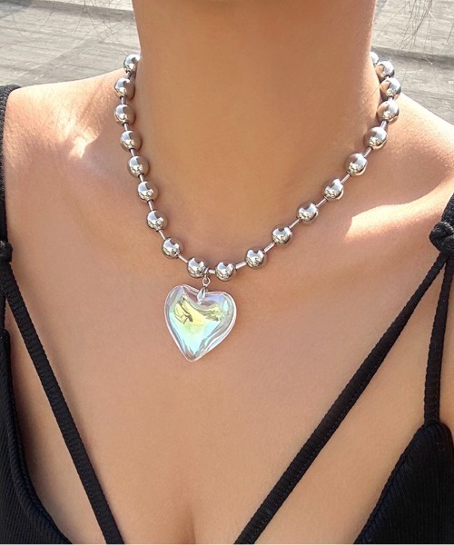 SHEENA（シーナ） ネックレス BIGボールチェーンハートネックレス