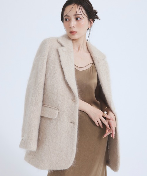【新品】anuans モヘアシャギーテーラードジャケット anuans ジャケット テーラードジャケット モヘアシャギー