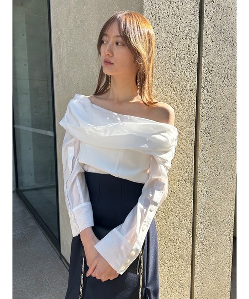「SNIDEL」 長袖ブラウス ONE SIZE グレー レディース SNIDEL 「SNIDEL」 長袖ブラウス ONE SIZE グレー レディース