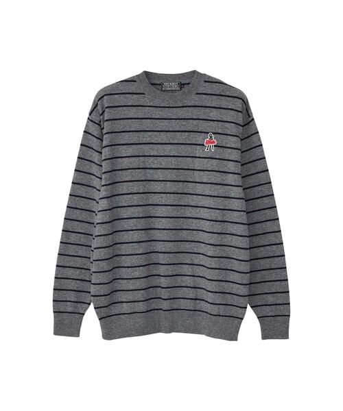 HYSTERIC GLAMOUR セーター ニット VIXEN GIRLワッペン ボーダー