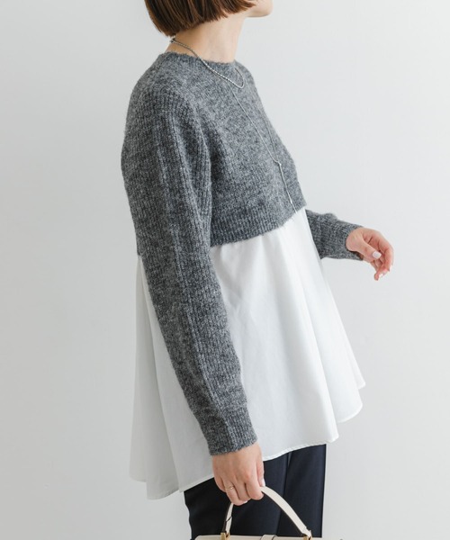 ニット セーター F by ROSSO　ドッキングチュニックニット レディース F by ROSSO ニット セーター ROSSO ドッキングチュニックニット