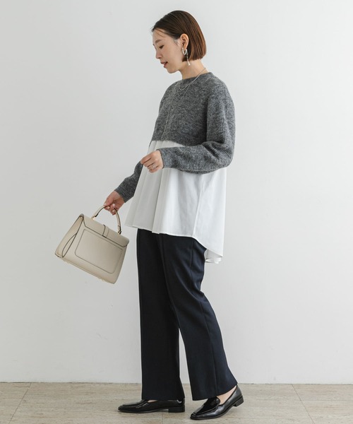 ニット セーター F by ROSSO　ドッキングチュニックニット レディース F by ROSSO ニット セーター ROSSO ドッキングチュニックニット