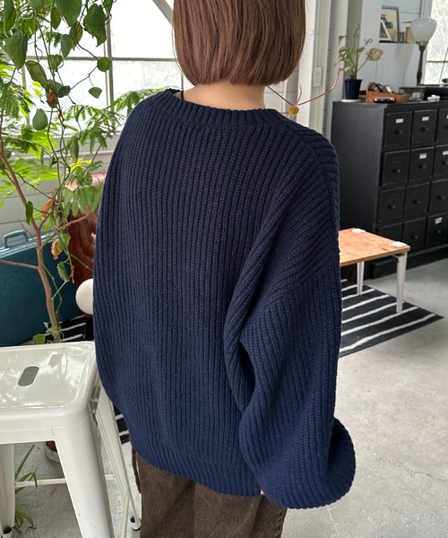 apres jour mignon ニット セーター 手書きロゴ刺繍ニット