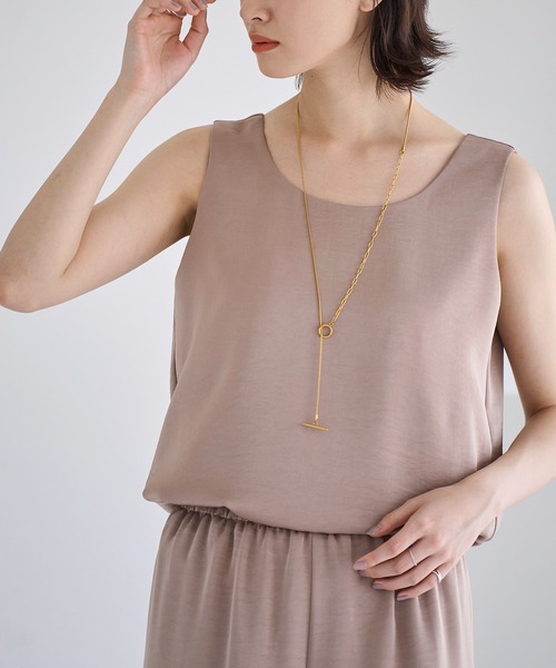【Toteme】ドレープサテンノースリーブトップス ドレープサテントップス - グレージュ - レディース | H&M JP