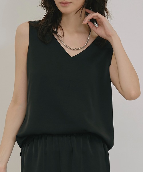 meilmada タンクトップ ノースリーブ 「追加」2wayヴィンテージサテン