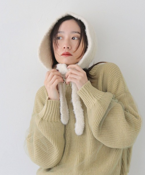jichoi バラクラバ 24AW BALACLAVAグレー ニット帽 スリーブ SMELLY（スメリー） ニット帽 ニットキャップ ニットバラクラバ
