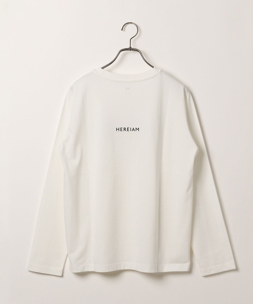tシャツ 「HEREIAM」ロゴロングスリーブ レディース セール】【HEREIAM】ロゴロングスリーブ（Tシャツ/カットソー