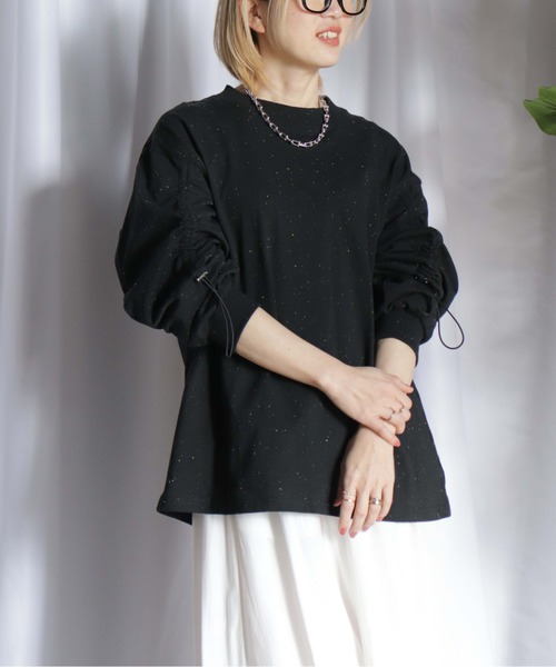 tシャツ 袖ドロストネップシャーリングT レディース tシャツ 袖ドロストネップシャーリングT レディース : ZOZOTOWN