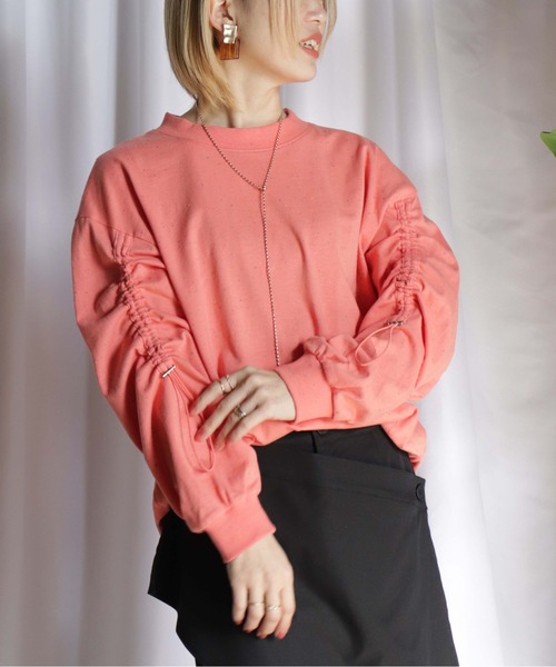 tシャツ 袖ドロストネップシャーリングT レディース tシャツ 袖ドロストネップシャーリングT レディース : ZOZOTOWN