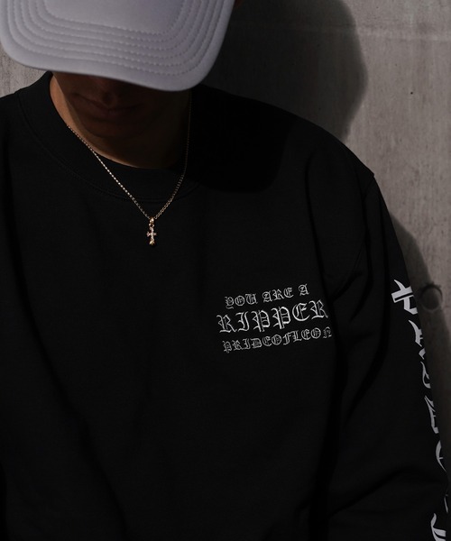 RIPPER トレーナー スウェット 「RIPPER」オールドイングリッシュ 袖