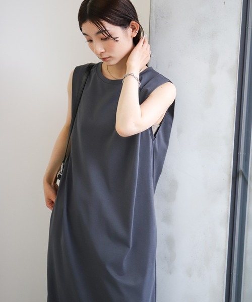 select MOCA ワンピース タックノースリーブワンピース