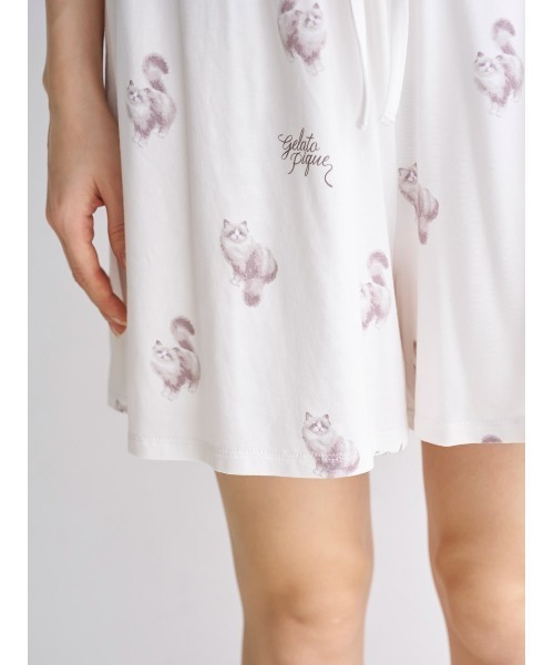 gelato pique CAT柄ワンポイントTシャツ&ショートパンツセット ONLINE限定】CAT柄ワンポイントTシャツ&ショートパンツセット