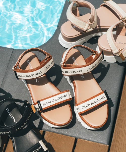 JILL by JILL STUART スポーツサンダル JILL by STUART サンダル ビジューヒールスポーツサンダル