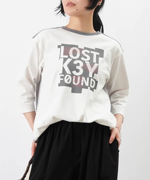 tシャツ LC/LLL ロゴプリントドッキングクルーネックカットソー レディース LADY LUCK LUCA tシャツ LC/LLL ロゴプリントドッキングクルー