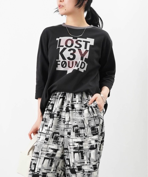 tシャツ LC/LLL ロゴプリントドッキングクルーネックカットソー レディース LADY LUCK LUCA tシャツ LC/LLL ロゴプリントドッキングクルー