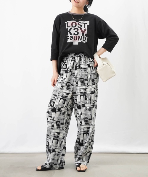 tシャツ LC/LLL ロゴプリントドッキングクルーネックカットソー レディース LADY LUCK LUCA tシャツ LC/LLL ロゴプリントドッキングクルー