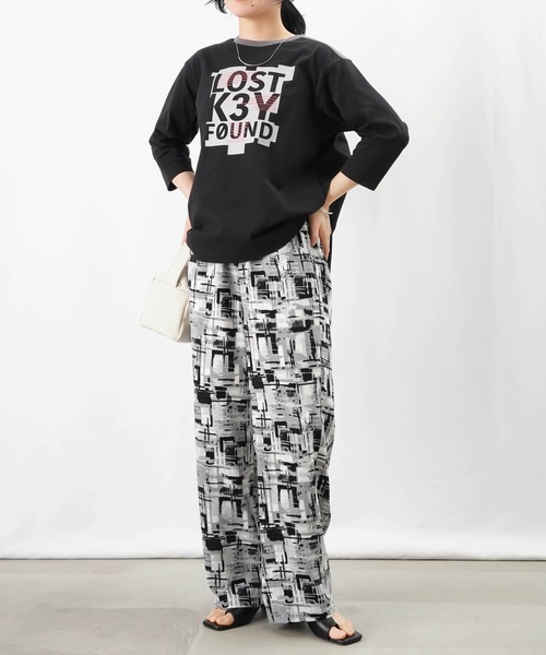 LADY LUCK LUCA tシャツ LC/LLL ロゴプリントドッキングクルー