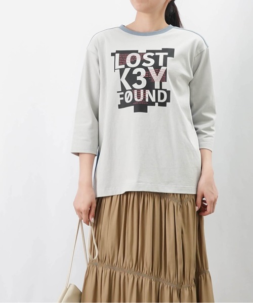 tシャツ LC/LLL ロゴプリントドッキングクルーネックカットソー レディース LADY LUCK LUCA tシャツ LC/LLL ロゴプリントドッキングクルー