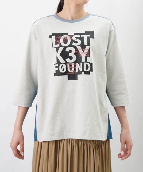 tシャツ LC/LLL ロゴプリントドッキングクルーネックカットソー レディース LADY LUCK LUCA tシャツ LC/LLL ロゴプリントドッキングクルー